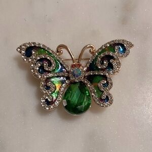 Gold Toned Butterfly Brooch